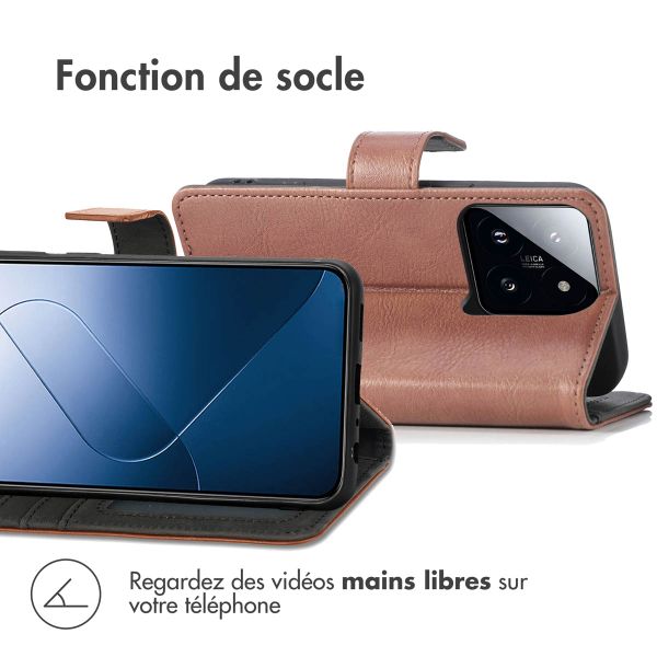 imoshion Étui de télephone portefeuille Xiaomi 14T - Marron