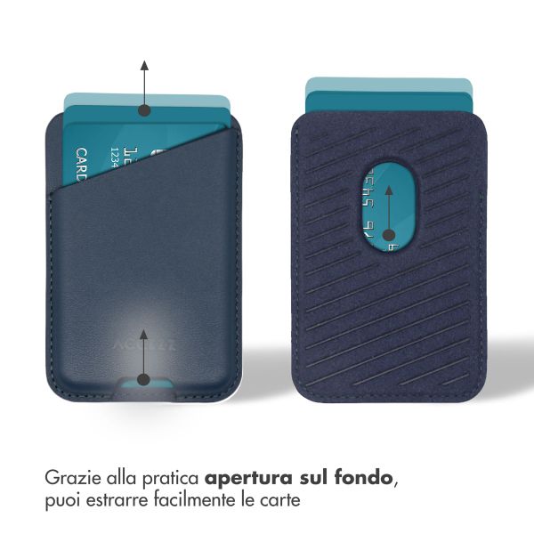 Accezz Porte-cartes en cuir - Compatible avec MagSafe et Qi2 - Nightfall Blue