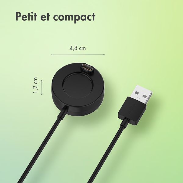 imoshion Station de charge Garmin Watch | Câble de chargement USB-A - 2 metre - Noir