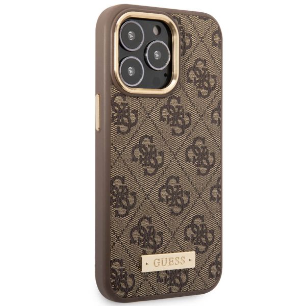 Guess Coque 4G Logo Monogram MagSafe Apple iPhone 14 Pro - Brun