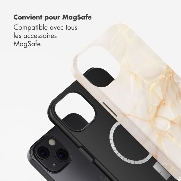 Selencia Coque arrière Vivid avec MagSafe Apple iPhone 13 - Golden Beige Marble