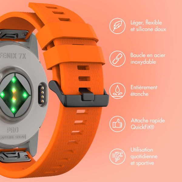 imoshion Bracelet QuickFit® en silicone  - Connexion Garmin 26 mm - Orange