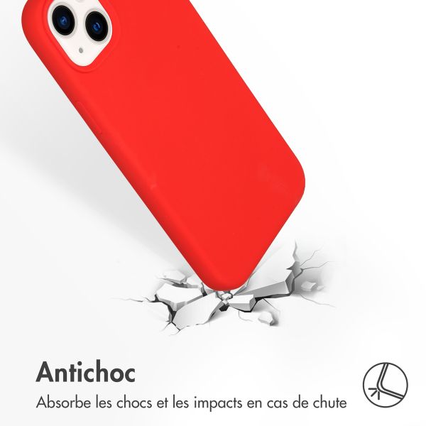 Accezz Coque Liquid Silicone avec MagSafe iPhone 14 Plus - Rouge