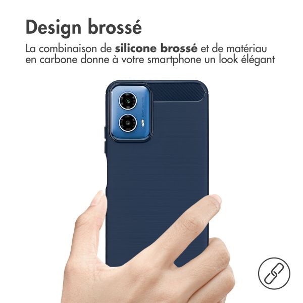 imoshion Coque Brushed Motorola Moto G34 - Bleu foncé