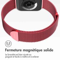 imoshion Bracelet magnétique milanais Apple Watch Series 1 - 9 / SE (38/40/41 mm) | Series 10 / 11 (42 mm) - Taille S - Rouge