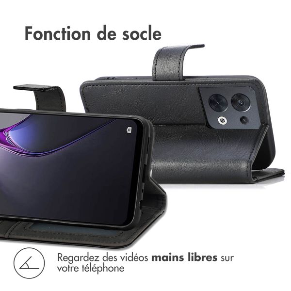 imoshion Étui de téléphone portefeuille Luxe Oppo Reno 8 5G - Noir