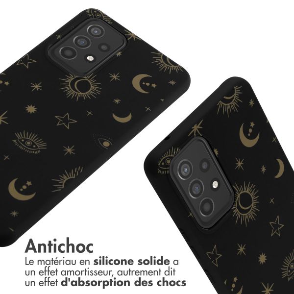 imoshion Coque design en silicone avec cordon Samsung Galaxy A53 - Sky Black