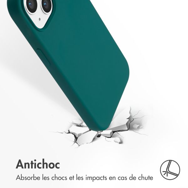 Accezz Coque Liquid Silicone avec MagSafe Apple iPhone 15 - Forest Green