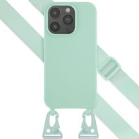 Selencia Coque silicone avec cordon amovible Apple iPhone 14 Pro - Turquoise