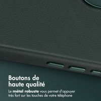 Accezz Coque arrière en cuir avec MagSafe Apple iPhone 17 - Cedar Green