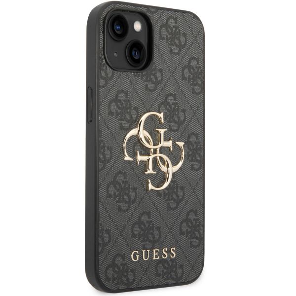 Guess Coque 4G Metal Logo Backcover iPhone 15 - Gris