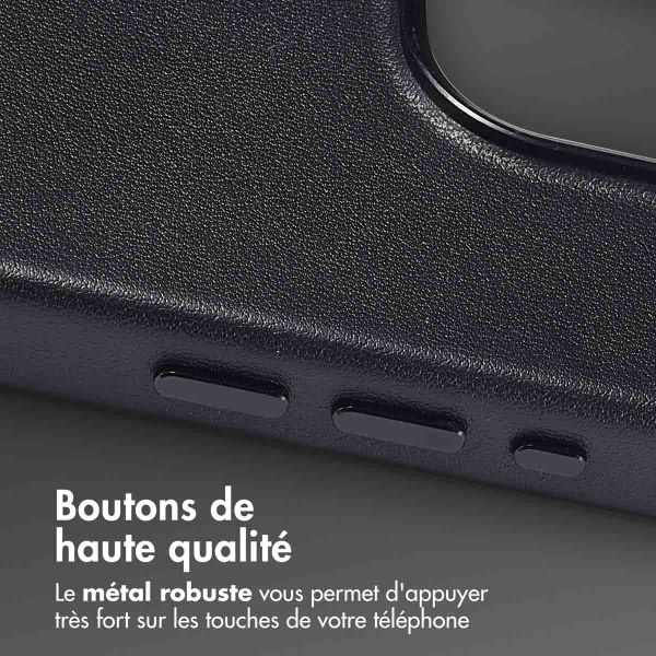 Accezz Coque arrière en cuir avec MagSafe Apple iPhone 15 Pro - Onyx Black