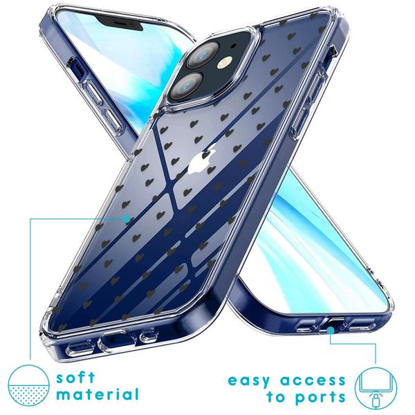 imoshion Coque Design Apple iPhone 12 Mini - Hearts All Over Black