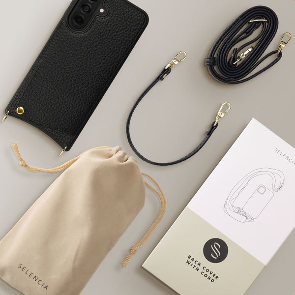 Selencia Coque de télephone Nova avec cordon et porte-cartes Samsung Galaxy A37 (5G) - Noir