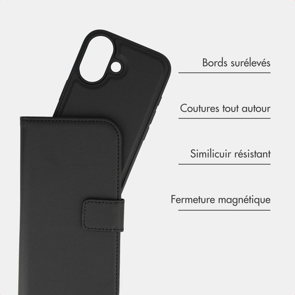 imoshion Étui portefeuille luxe 2-en-1 amovible Apple iPhone 17 - Noir