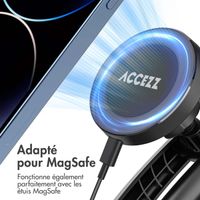 Accezz Support de téléphone pour voiture - MagSafe - Chargeur sans fil - Universel - Tableau de bord et pare-brise - Noir