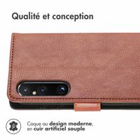 imoshion Étui de téléphone portefeuille Luxe Sony Xperia 1 V - Brun