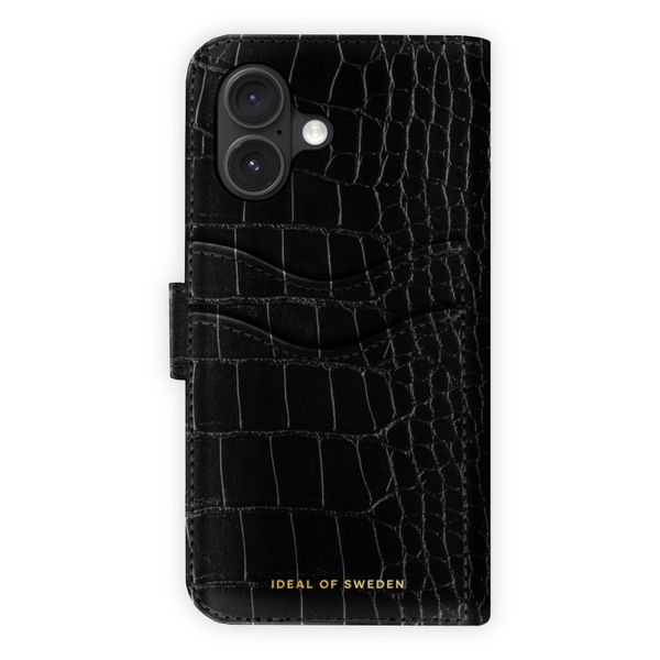 iDeal of Sweden Magnet Wallet+ Étui portefeuille Apple iPhone 16 - Black Croco