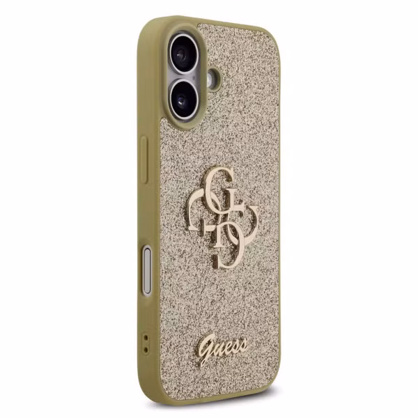 Guess Coque 4G Metal Logo Glitter Apple iPhone 17 - Doré