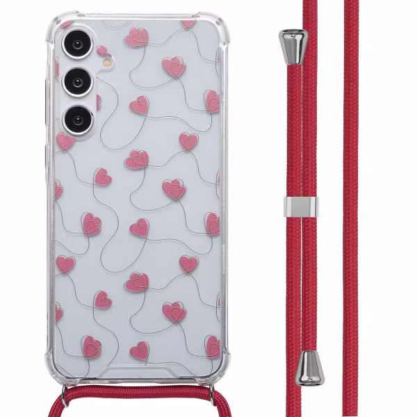 imoshion Coque Design avec cordon Samsung Galaxy A55 - Dusty Rose Connected Hearts