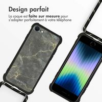 imoshion Coque Design avec cordon iPhone SE (2022 / 2020) / 8 / 7 - Black Marble