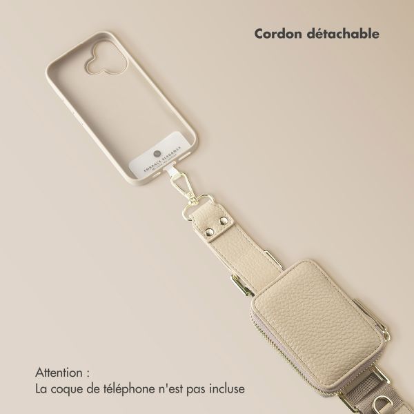 Selencia Cordon de téléphone avec petit sac - Beige