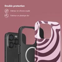 Selencia Coque arrière Vivid Tough avec MagSafe iPhone 15 Pro - Wavy Swirl Pink Plum