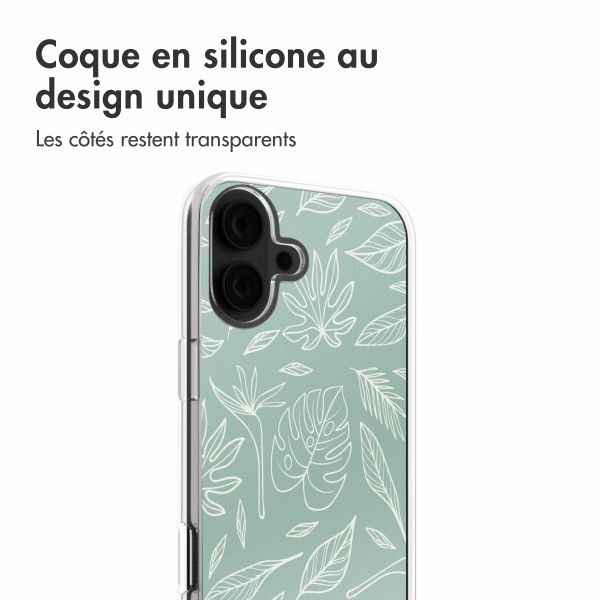 imoshion Coque Design iPhone 16 - Leaves Line-Art