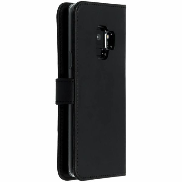 Selencia Étui portefeuille en cuir véritable Samsung Galaxy S9 - Noir