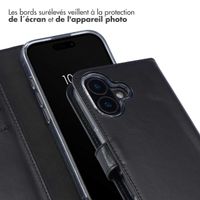 Selencia Étui portefeuille en cuir véritable Apple iPhone 16 Plus - Noir
