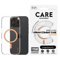 CARE by PanzerGlass Coque Urban Combat MagSafe iPhone 16 Pro - Transparent / Peach