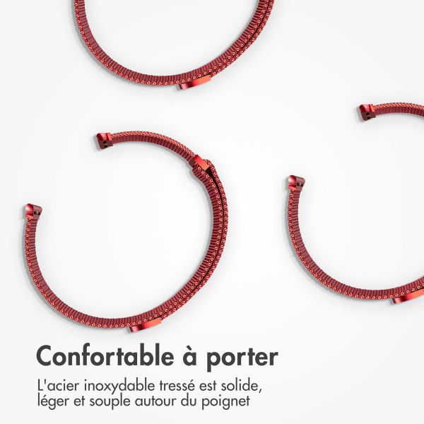 imoshion Bracelet magnétique milanais Apple Watch Series 1 - 9 / SE (38/40/41 mm) | Series 10 / 11 (42 mm) - Taille S - Rouge