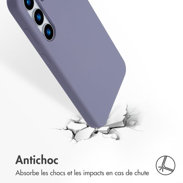 Accezz Coque Liquid Silicone avec MagSafe Samsung Galaxy S25 Plus - Lavender Gray