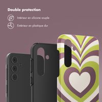 Selencia Coque arrière Vivid Samsung Galaxy A55 - Double Hearts Plum Fern