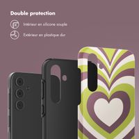 Selencia Coque arrière Vivid Tough Samsung Galaxy A55 - Double Hearts Plum Fern