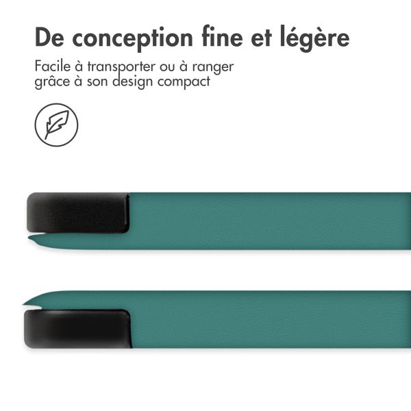 imoshion Coque tablette Design Trifold Apple iPad 9 (2021) 10.2 pouces / iPad 8 (2020) 10.2 pouces / iPad 7 (2019) 10.2 pouces - Petrol Green Dandelion
