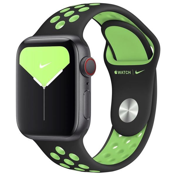 Apple Nike Sport Band Apple Watch Series 1-10 / SE / Ultra (2) - 42/44/45/46/49 mm - Black/ Lime Blast