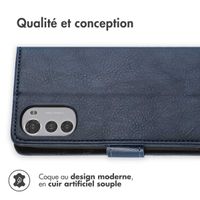 imoshion Étui de téléphone portefeuille Luxe Motorola Moto E32 / E32s - Bleu foncé