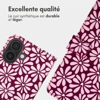 imoshion Étui de télephone portefeuille Design Apple iPhone 16 - Bloom Love Blush