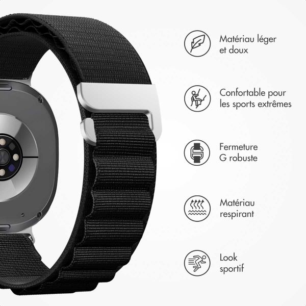 imoshion Bracelet en nylon Alpine Samsung Galaxy Watch 8 (40/44mm) / Classic (46mm) - Noir