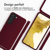 imoshion Coque en silicone avec cordon Samsung Galaxy S22 - Rouge foncé
