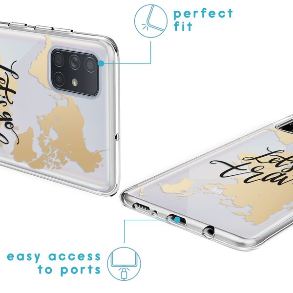 imoshion Coque Design Samsung Galaxy A71 - Let's Go Travel / Noir