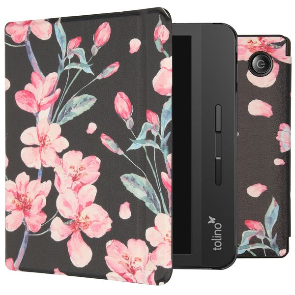 imoshion Design Slim Hard Sleepcover avec support Tolino Vision 5 - Blossom Watercolor Black