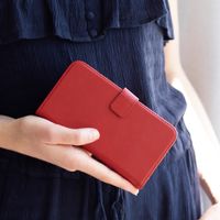 Selencia Étui portefeuille en cuir véritable Apple iPhone 12 Pro Max - Rouge