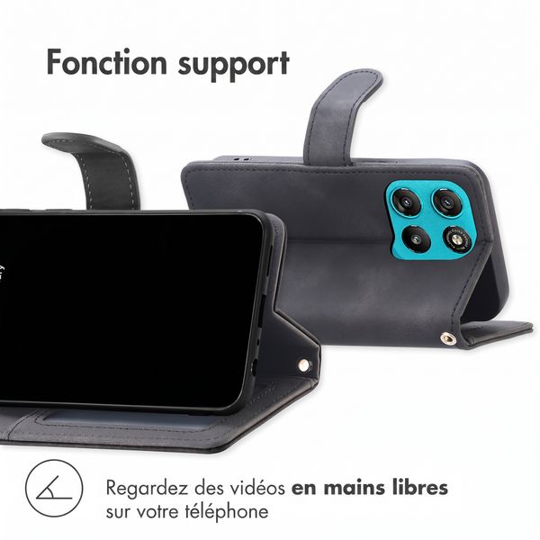 imoshion Etui de télephone portefeuille avec cordon Motorola Moto G77 - Noir