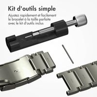 Accezz Bracelet en acier Titane mat  - Connexion Garmin 26 mm - Titanium