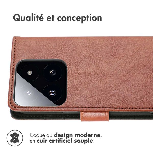 imoshion Étui de télephone portefeuille de luxe Xiaomi 14T - Marron