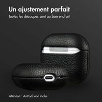 Accezz Coque en Cuir véritable Apple AirPods 4 - Noir
