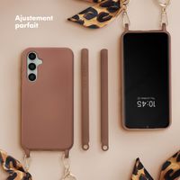 Selencia Coque avec dragonne de luxe Samsung Galaxy S23 FE - Marron