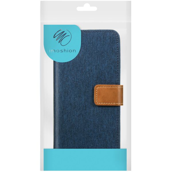 imoshion Étui de téléphone portefeuille Luxe Canvas iPhone 13 Pro - Bleu foncé